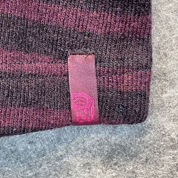 MOUNTAIN HARDWEAR Sweater Women's Medium Purple Sevina Wool Blend Stripe Hiking - Picture 13 of 13
